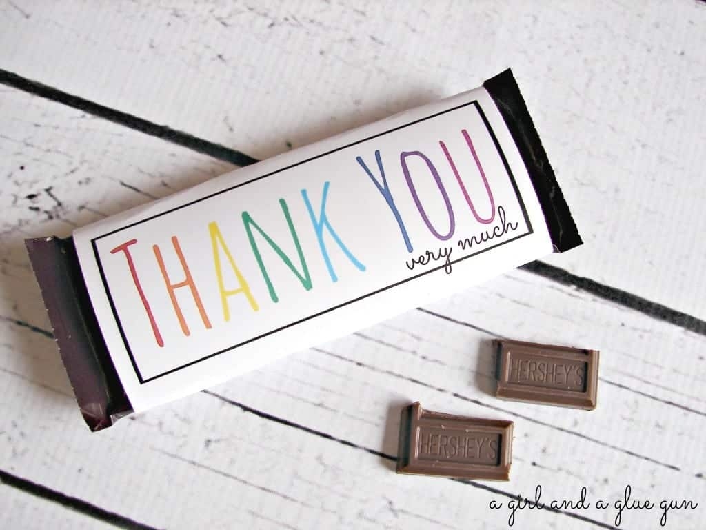 Free Candy Bar Wrapper Thank You and Congrats Printables A Girl And A Glue Gun - Free Printable Chocolate Wrappers