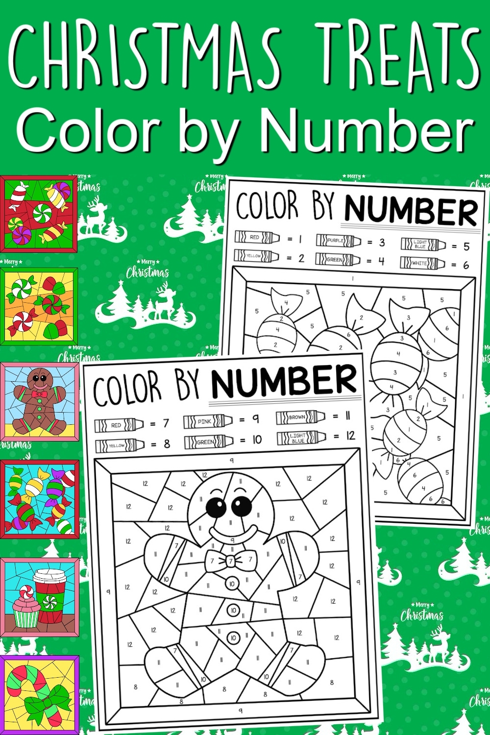 FREE Christmas Color By Number Coloring Pages - Free Printable Christmas Color By Number Coloring Pages