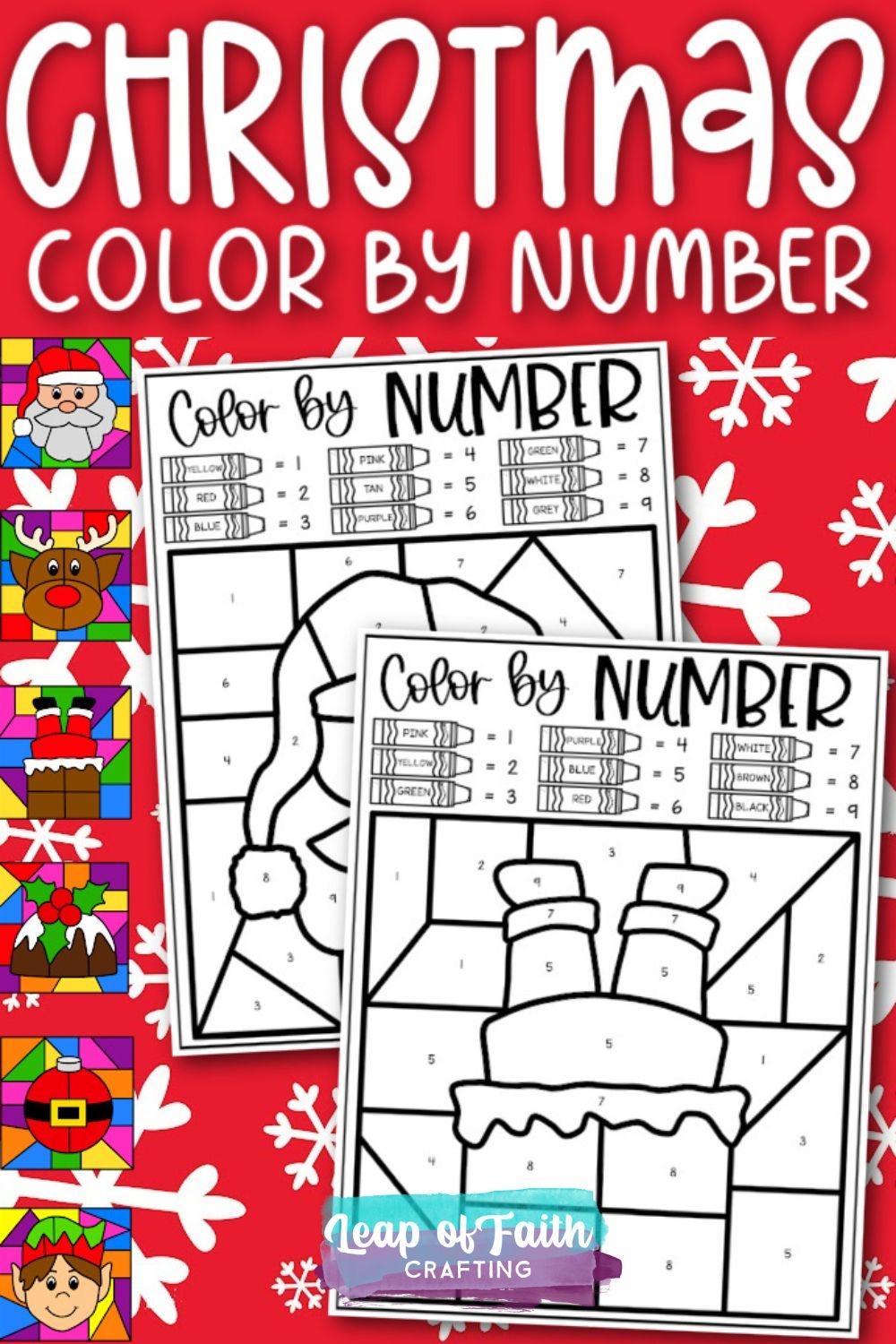 Free Christmas Color By Number Printables Leap Of Faith Crafting - Free Printable Christmas Color By Number Coloring Pages