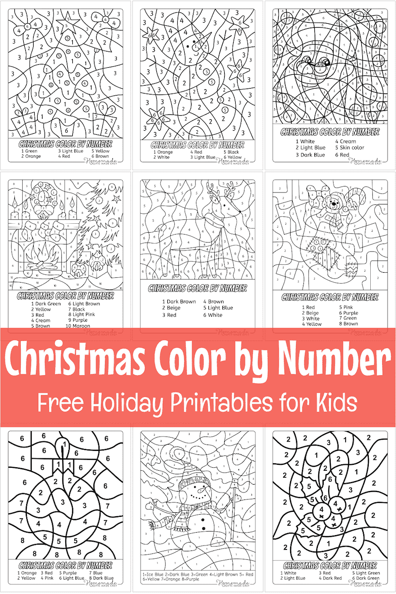Free Christmas Color By Number Printables - Free Printable Christmas Color By Number Coloring Pages