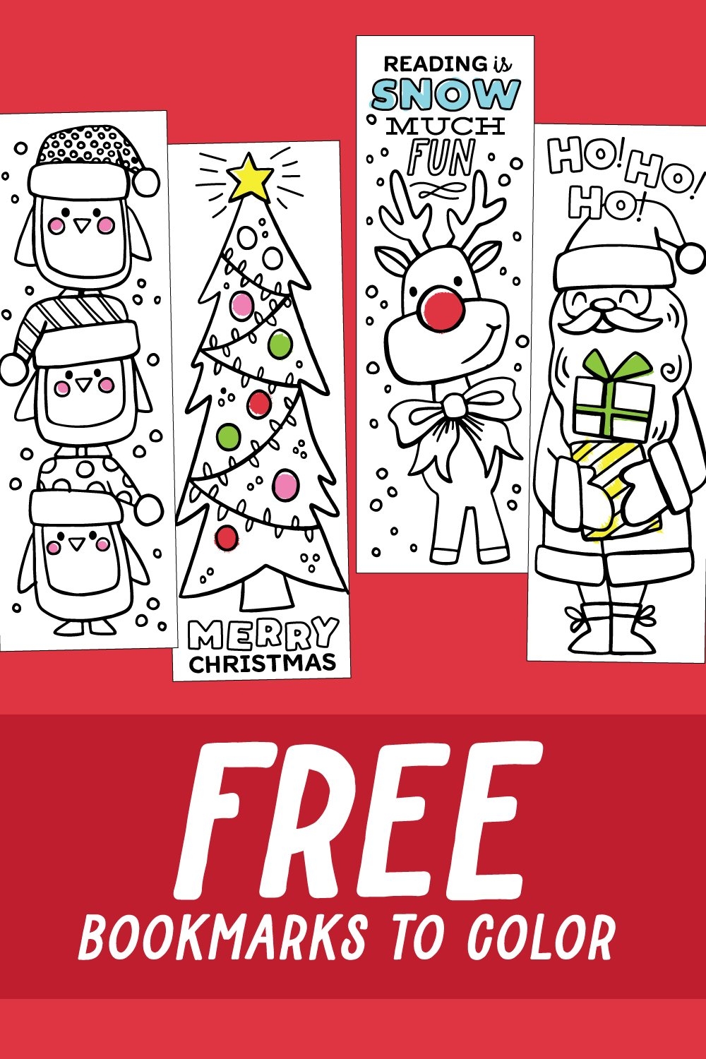 Free Christmas Coloring Bookmarks Jessie Steury - Free Printable Bookmarks For Christmas