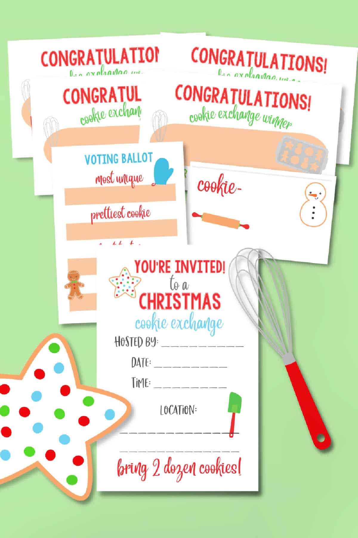 Free Christmas Cookie Exchange Printable Invitations Voting Page - Free Christmas Cookie Exchange Printable Invitation