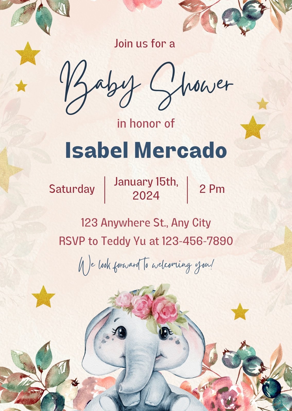 Free Custom Printable Baby Shower Invitation Templates Canva - Baby Invitations Printable Free