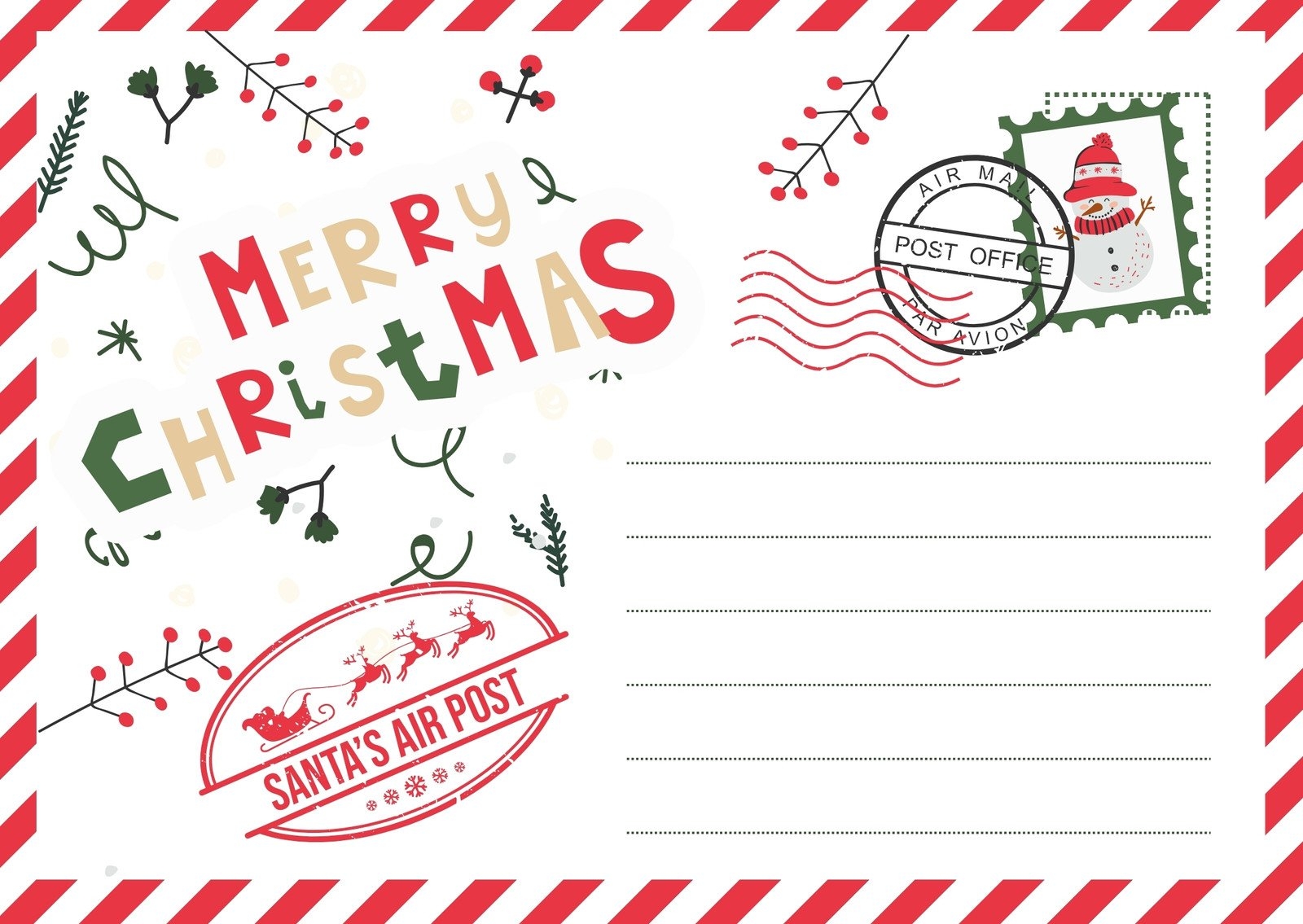 Free Custom Printable Christmas Card Templates Canva - Free Printable Christmas Card Templates