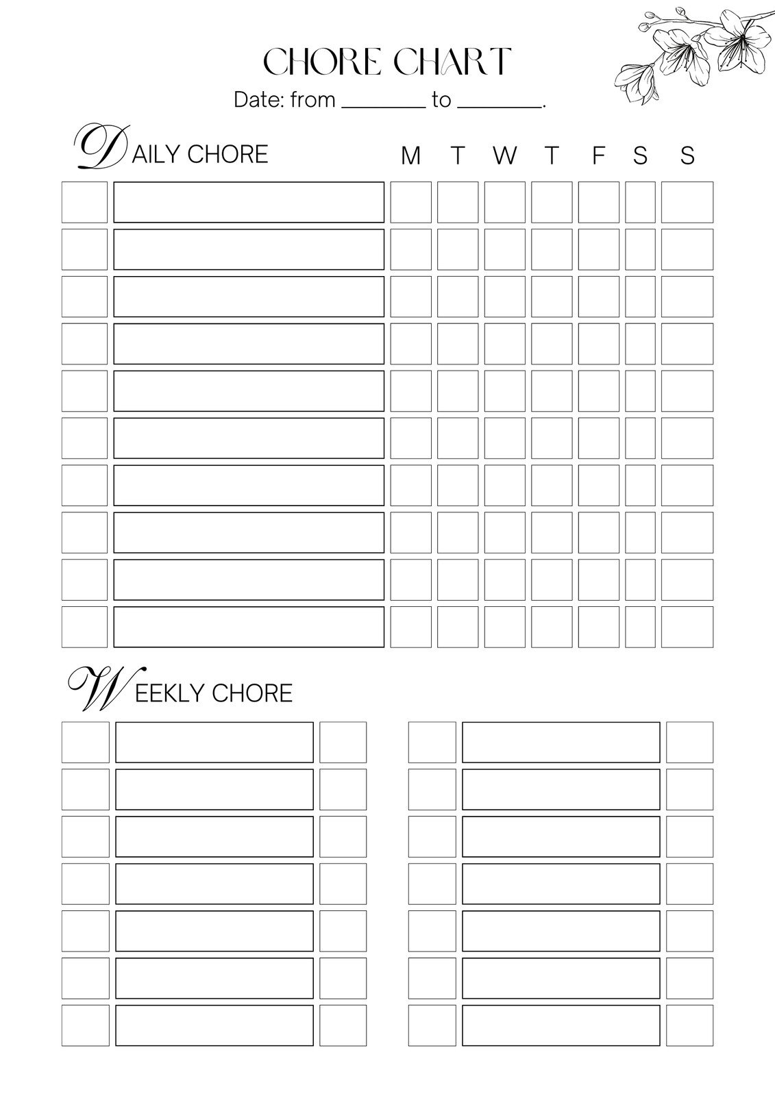Free Customizable Chore Chart Templates To Print Canva - Free Printable Chore Chart Templates