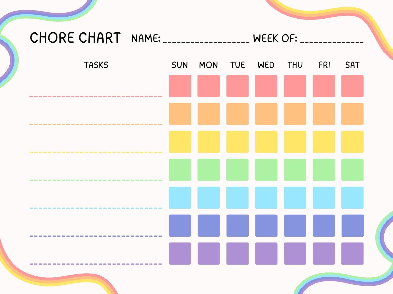 Free Customizable Chore Chart Templates To Print Canva - Free Printable Chore Chart Ideas