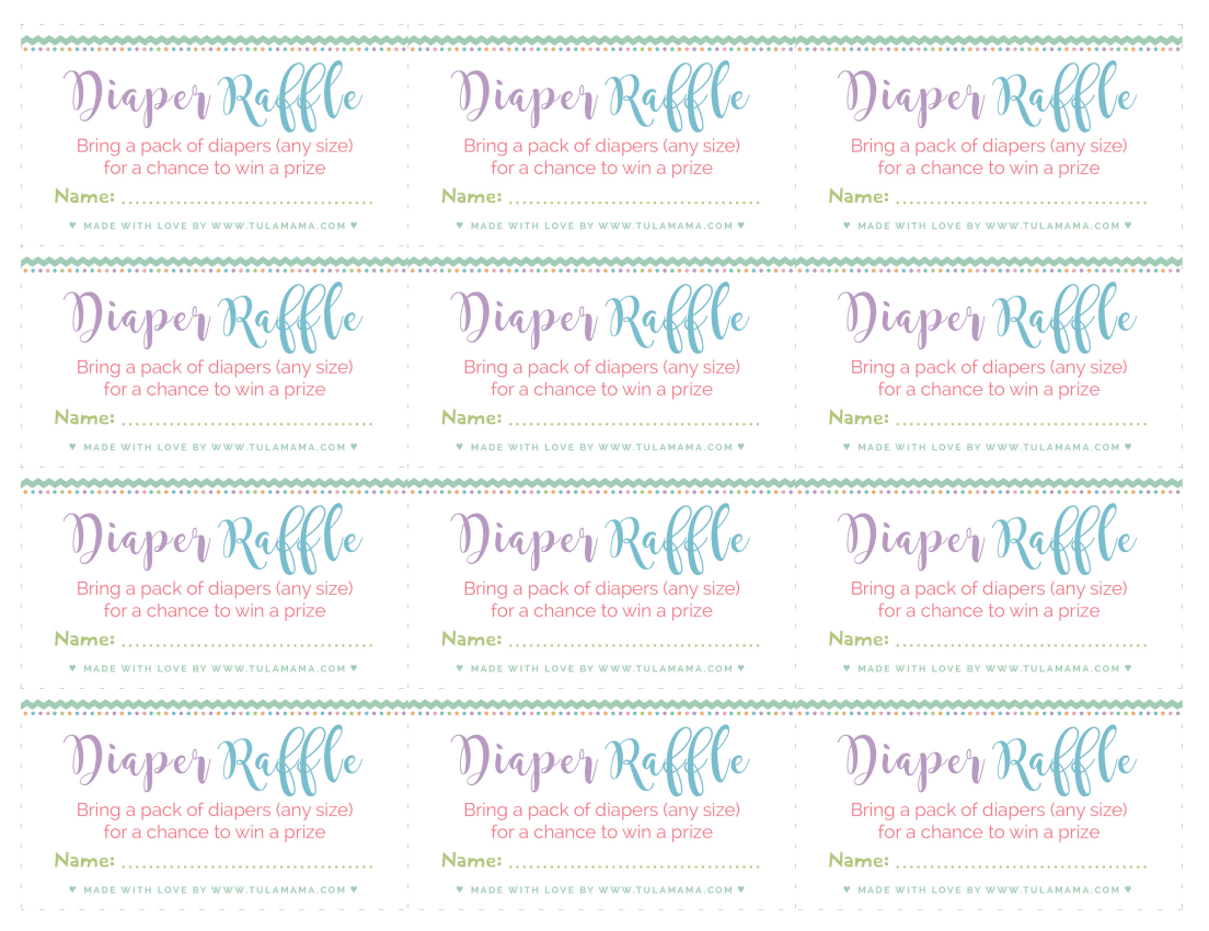 Free Easy To Print Diaper Raffle Tickets Tulamama - Diaper Raffle Template Free Printable