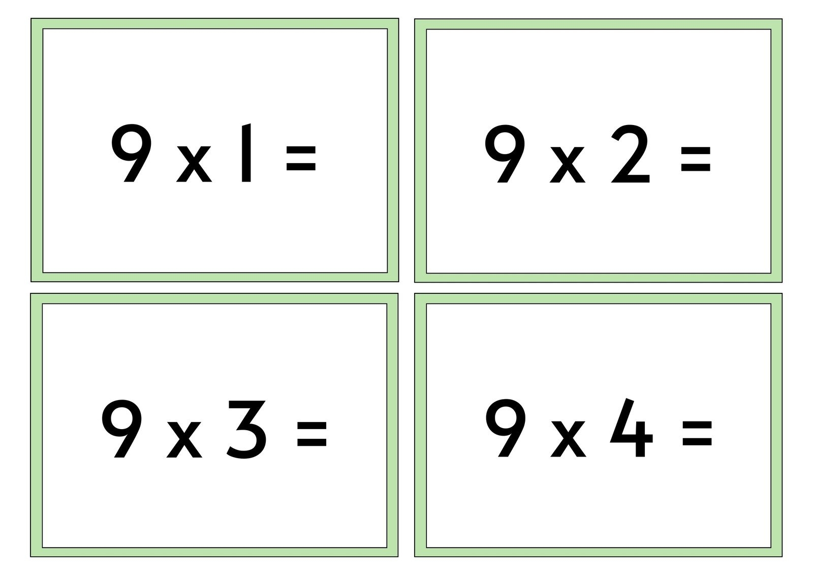 Free Math Flashcard Templates To Edit And Print Canva - Flash Cards Multiplication Free Printable