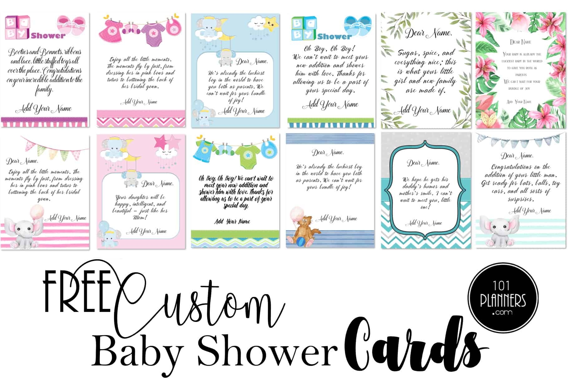 FREE Personalized Baby Shower Card Message Generator - Free Printable Baby Cards Templates