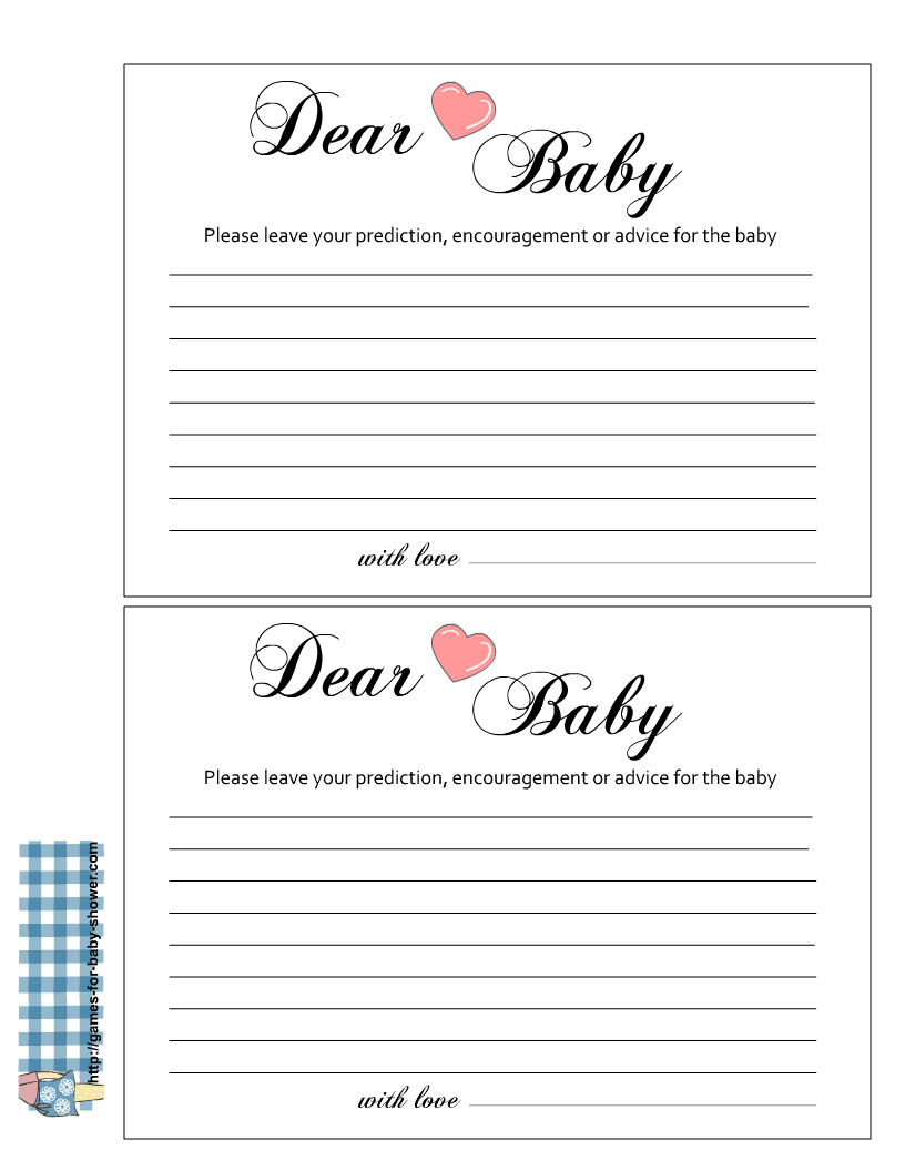 Free Printable Advice For The Baby Cards - Free Printable Baby Advice Cards