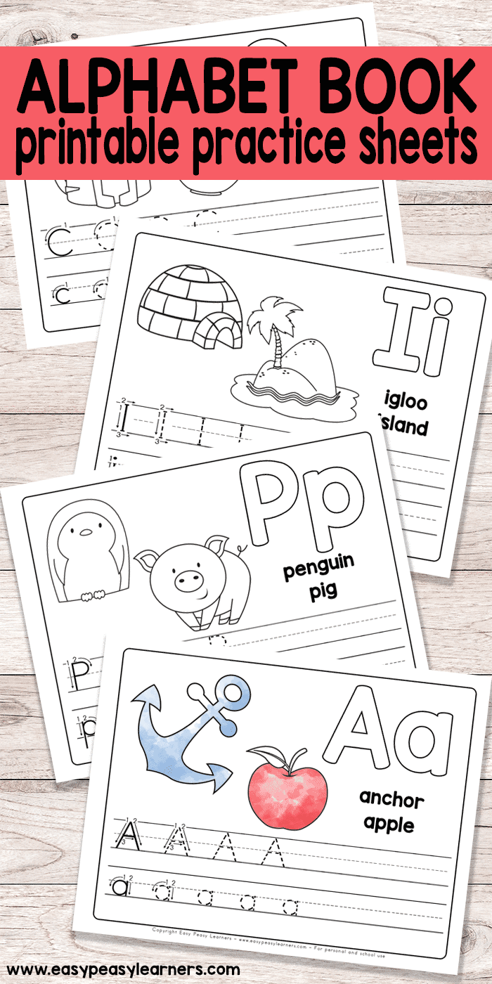 Free Printable Alphabet Book Alphabet Worksheets For Pre K And K Easy Peasy Learners - Free Printable Books For Kindergarten
