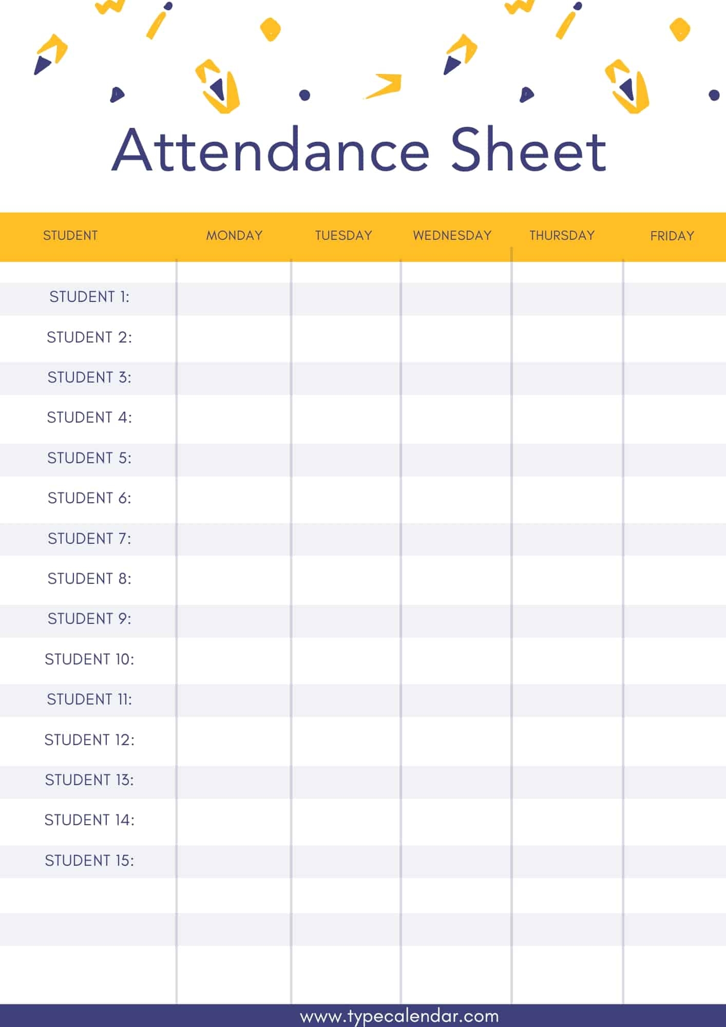 Free Printable Attendance Sheet Templates Word Excel PDF - Free Printable Attendance Forms For Teachers