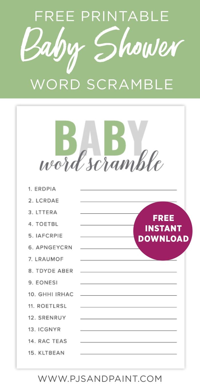 Free Printable Baby Shower Games Baby Shower Word Scramble Free Printable Baby Shower Games Printable Baby Shower Games Baby Shower Wording - Free Printable Baby Shower Word Scramble