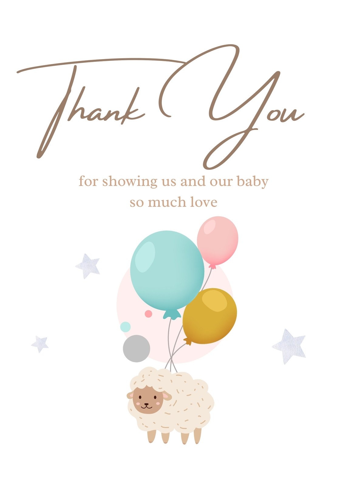 Free Printable Baby Shower Thank You Card Templates Canva - Free Printable Baby Cards Templates