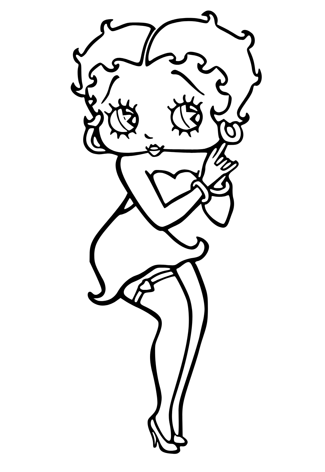 Free Printable Betty Boop Dress Coloring Page For Adults And Kids Lystok - Free Printable Betty Boop