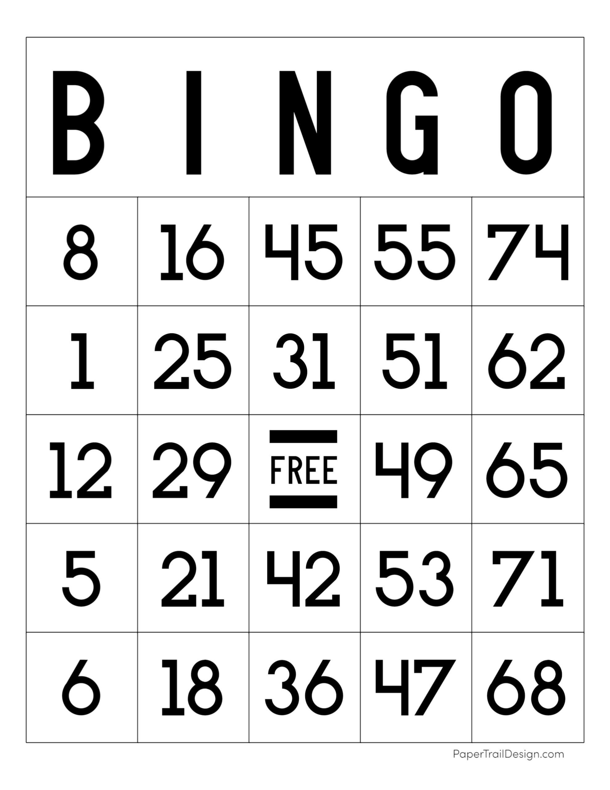 Free Printable Bingo Cards Paper Trail Design - Free Printable Bingo Cards and Call Sheet