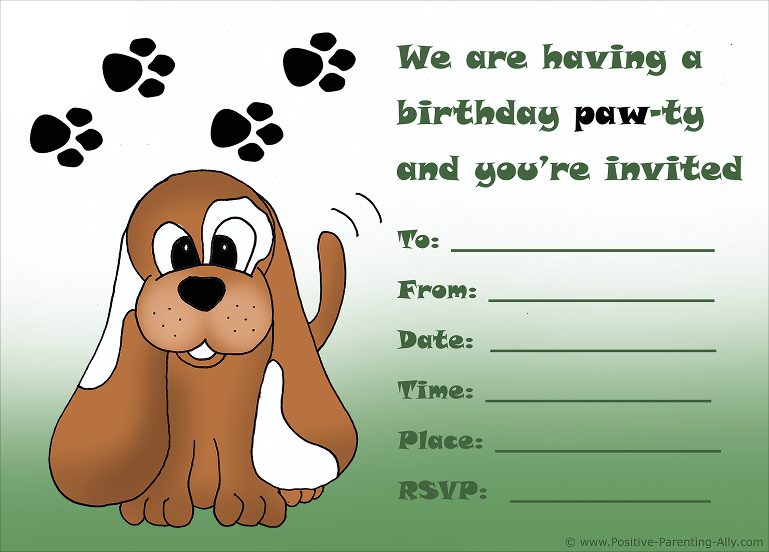 Free Printable Birthday Party Invitations For Kids High Resolution - Dog Birthday Invitations Free Printable