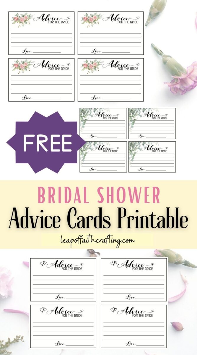 Free Printable Bridal Shower Advice Cards Leap Of Faith Crafting - Free Printable Bridal Shower Advice Cards