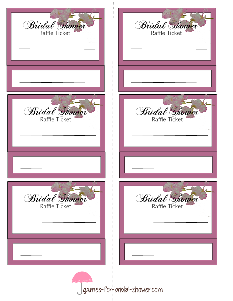 Free Printable Bridal Shower Raffle Tickets - Free Printable Bridal Shower Raffle Tickets