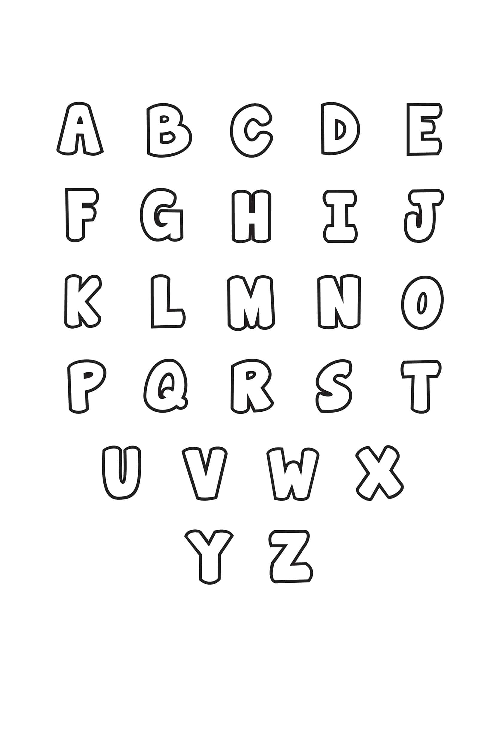 Free Printable Bubble Letter Alphabet Stencils Freebie Finding Mom - Free Printable Alphabet Stencils Templates