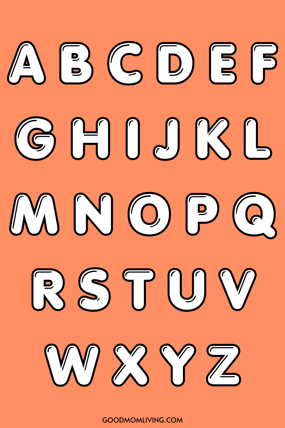 Free Printable Bubble Letters Alphabet Good Mom Living - Free Printable Bubble Letters Font