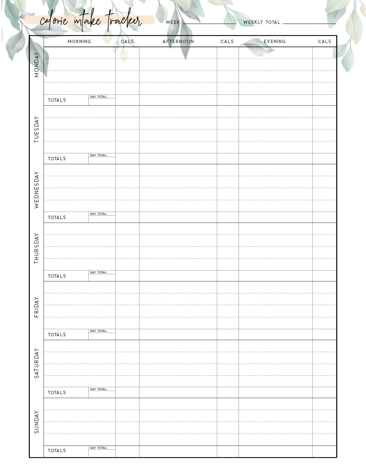 Free Printable Calorie Tracker Calorie Tracker Tracker Free Calorie - Free Printable Calorie Counter Journal