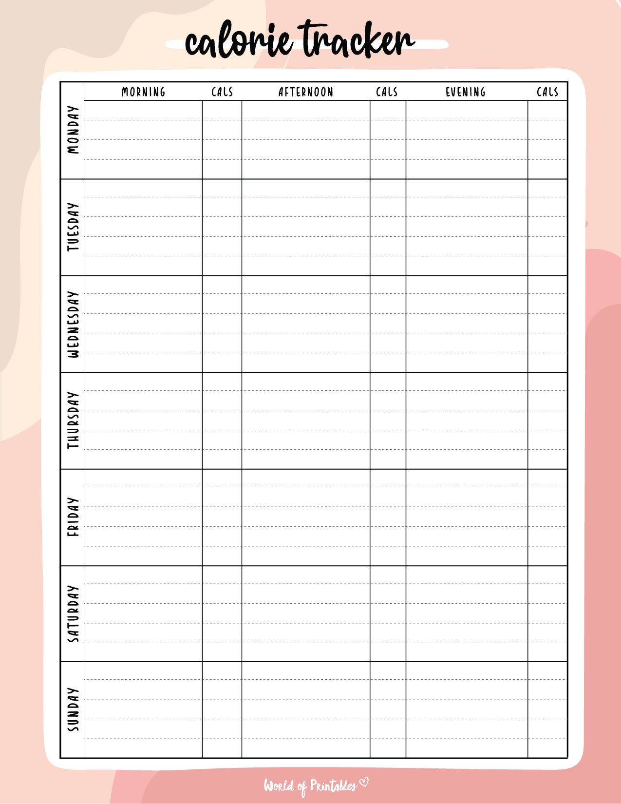 Free Printable Calorie Tracker World Of Printables - Free Printable Calorie Counter Journal