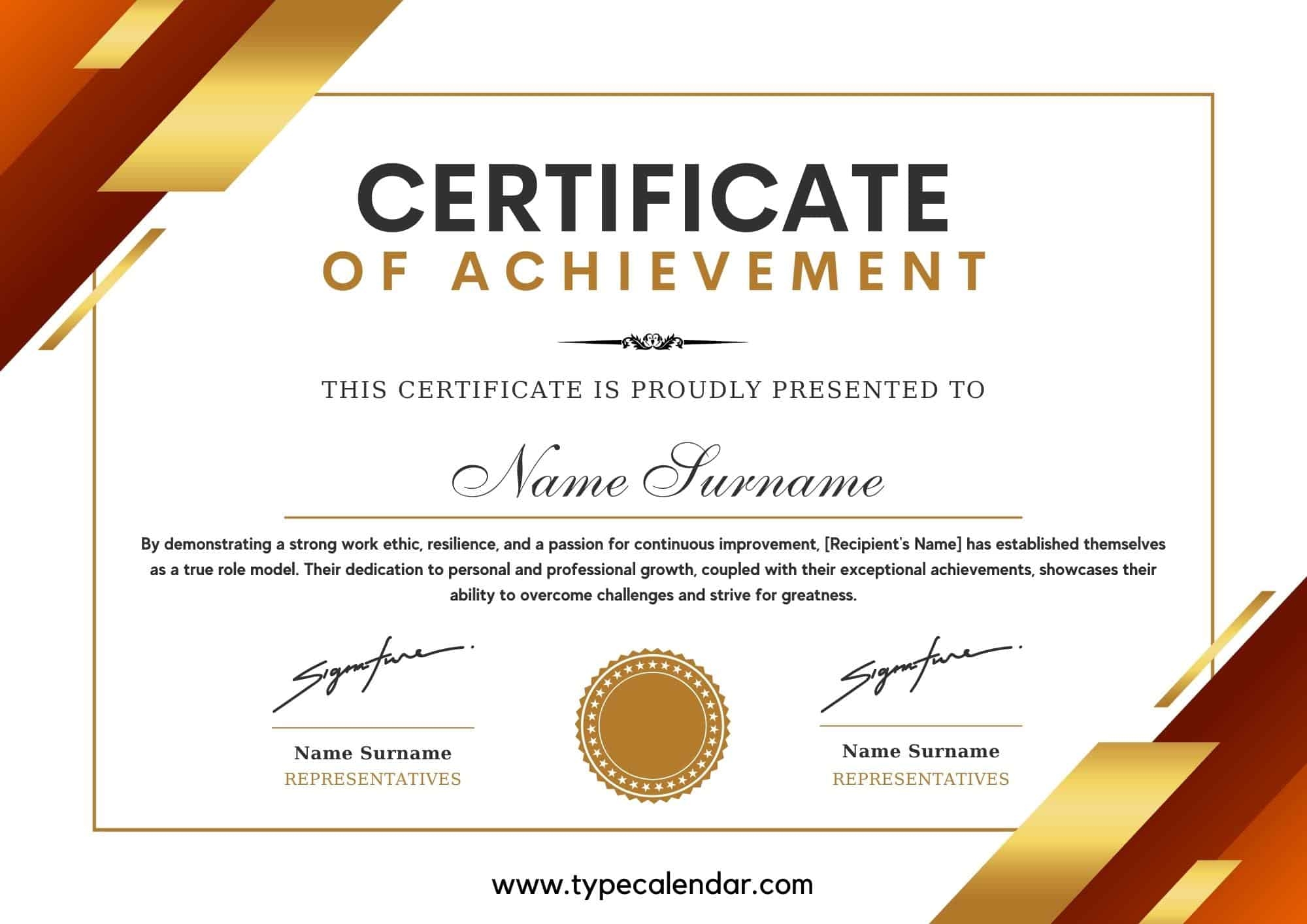 Free Printable Certificate Of Achievement Templates PDF Word Excel - Free Printable Certificates of Accomplishment