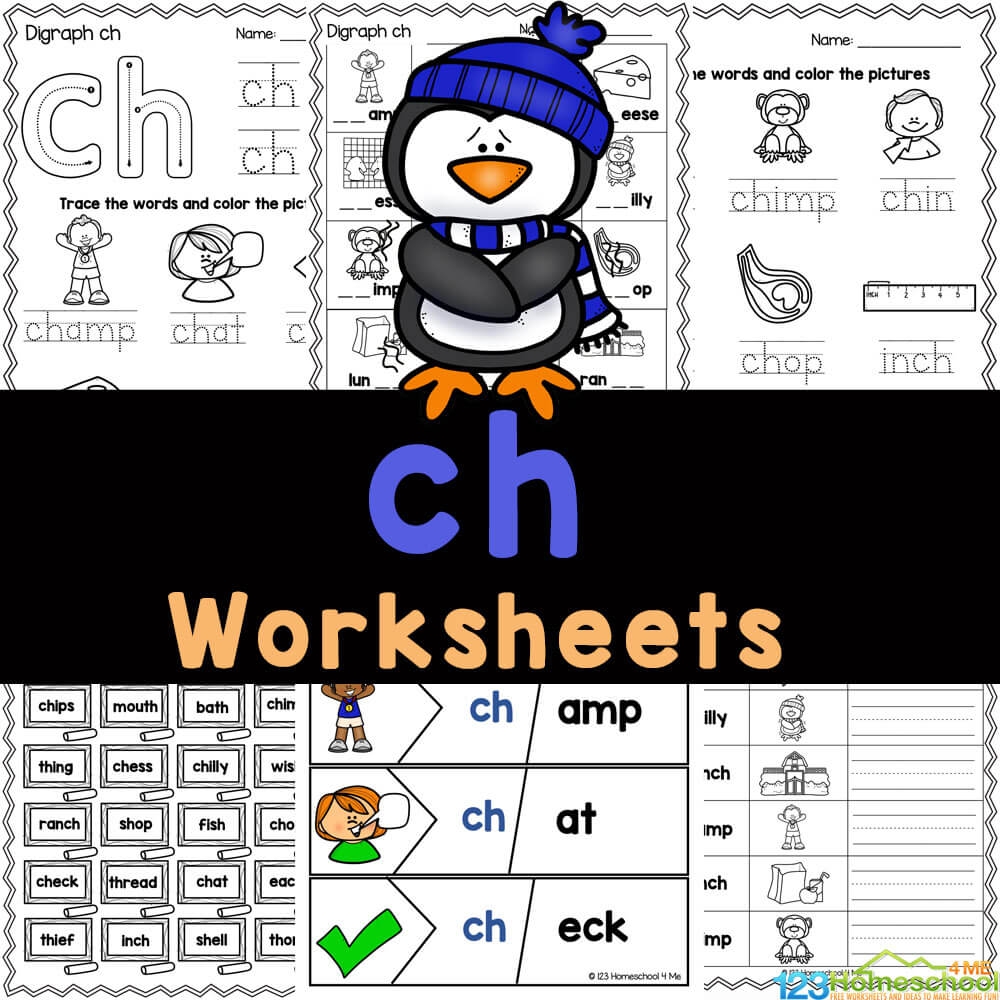 FREE Printable CH Sound Words Worksheets 123 Homeschool 4 Me - Free Printable Ch Digraph Worksheets