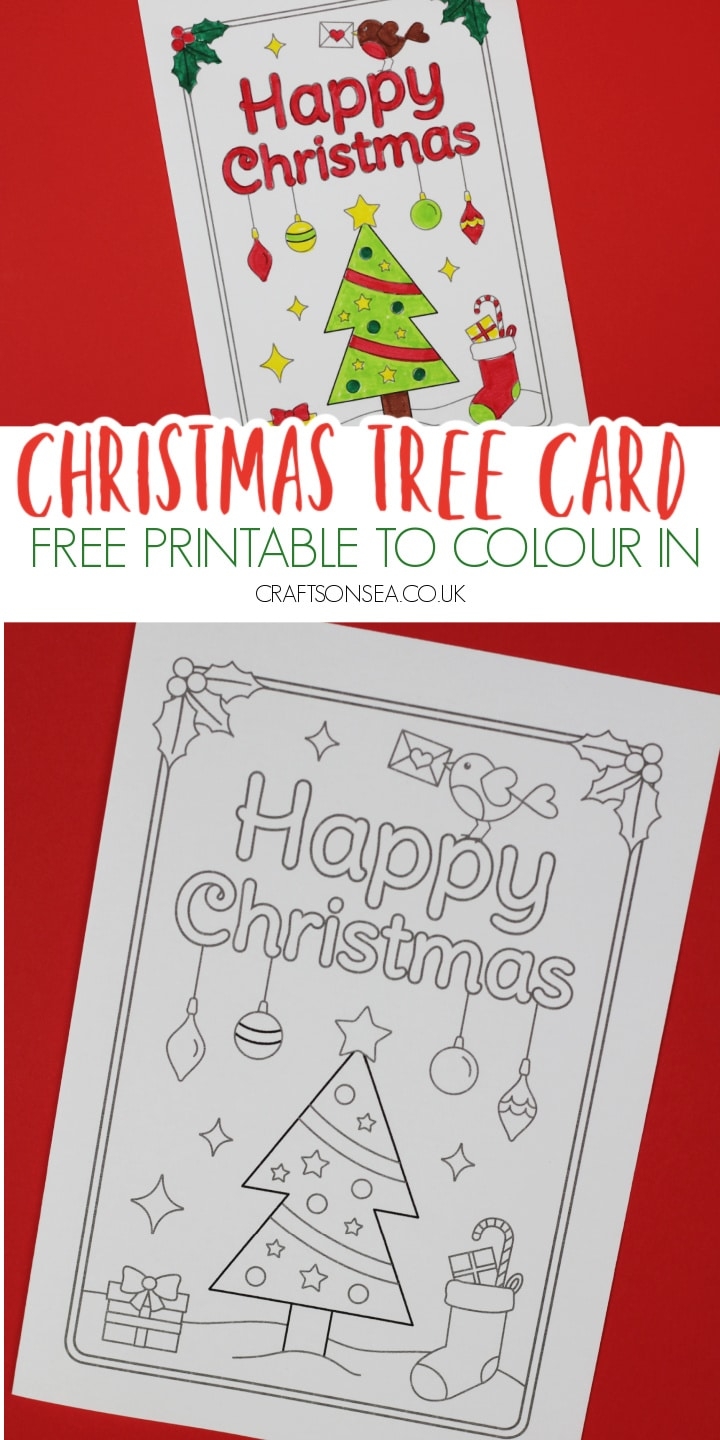 FREE Printable Christmas Cards To Colour Christmas Tree Crafts On Sea - Christmas Cards For Grandparents Free Printable