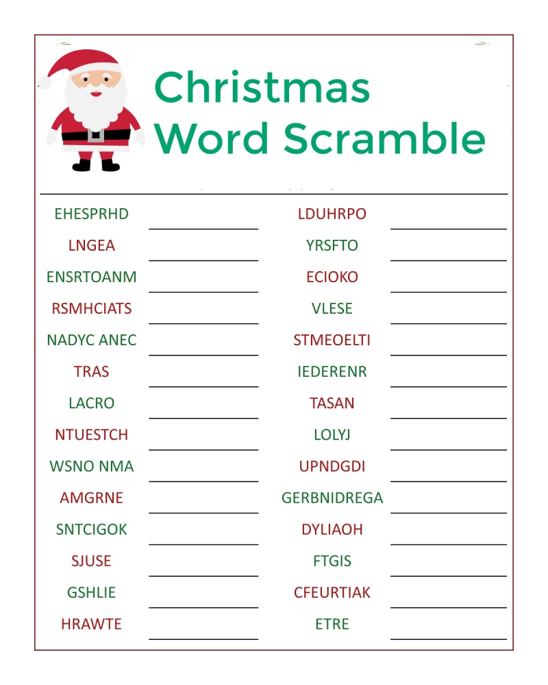 Free Printable Christmas Word Games For Adults - Free Printable Christmas Word Games For Adults