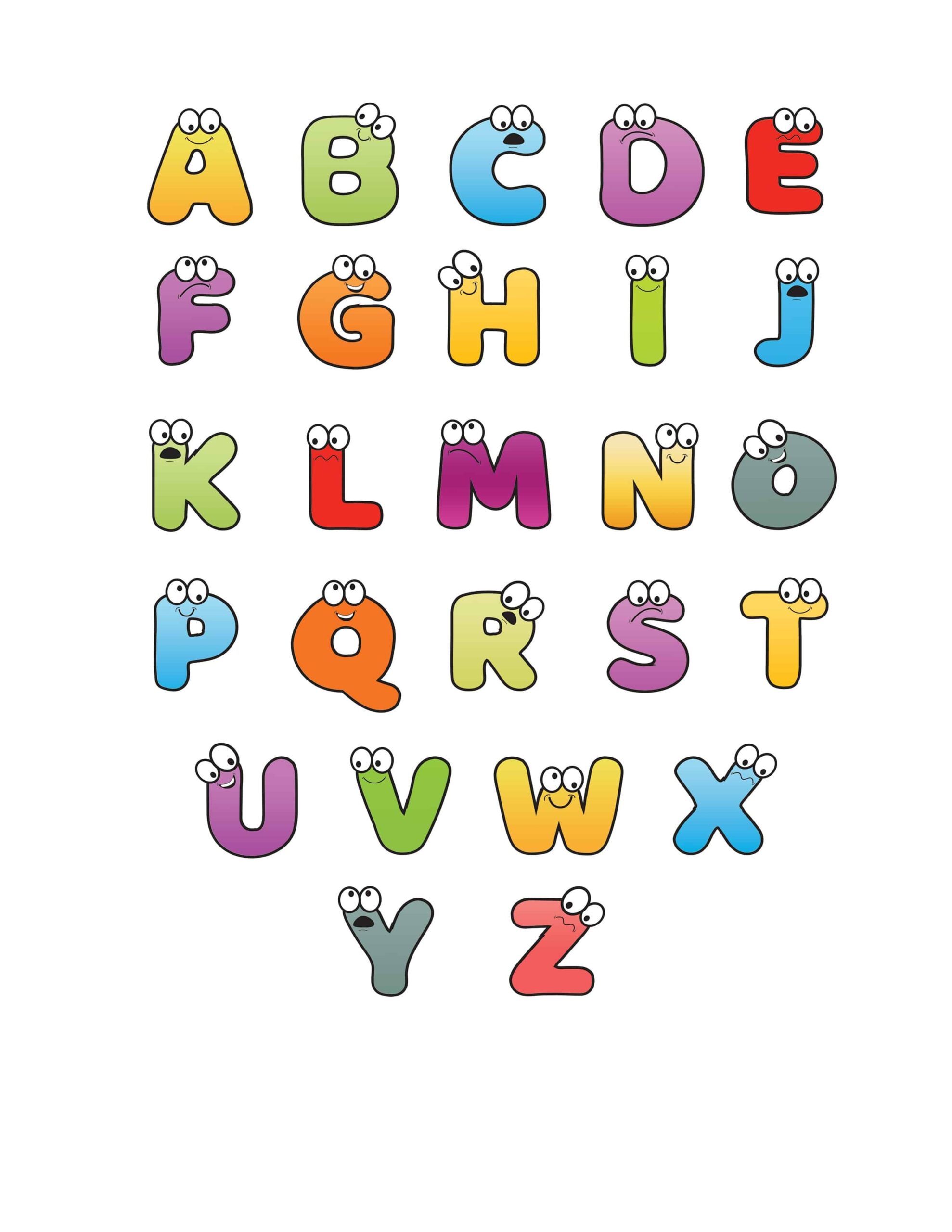 Free Printable Colorful Cartoon Letters Alphabet Freebie Finding Mom - Free Printable Alphabet Letters