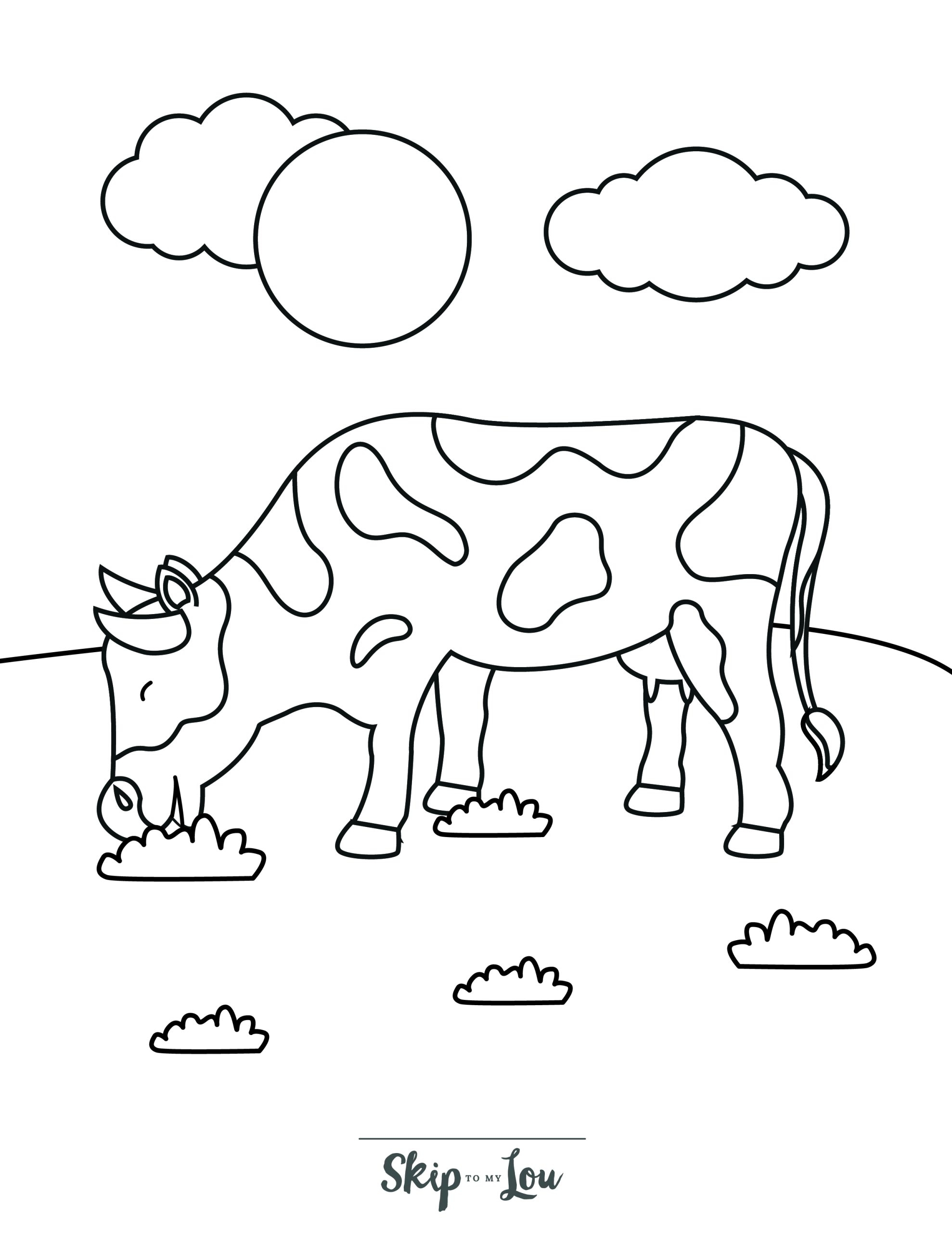Free Printable Cow Coloring Pages With PDF Download Skip To My Lou - Coloring Pages of Cows Free Printable