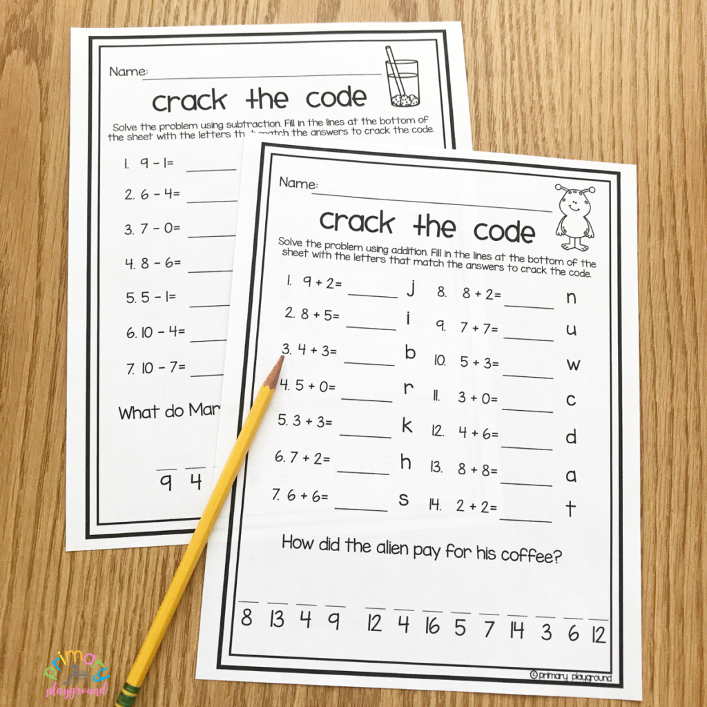 Free Printable Crack The Code Math Primary Playground - Crack The Code Worksheets Printable Free