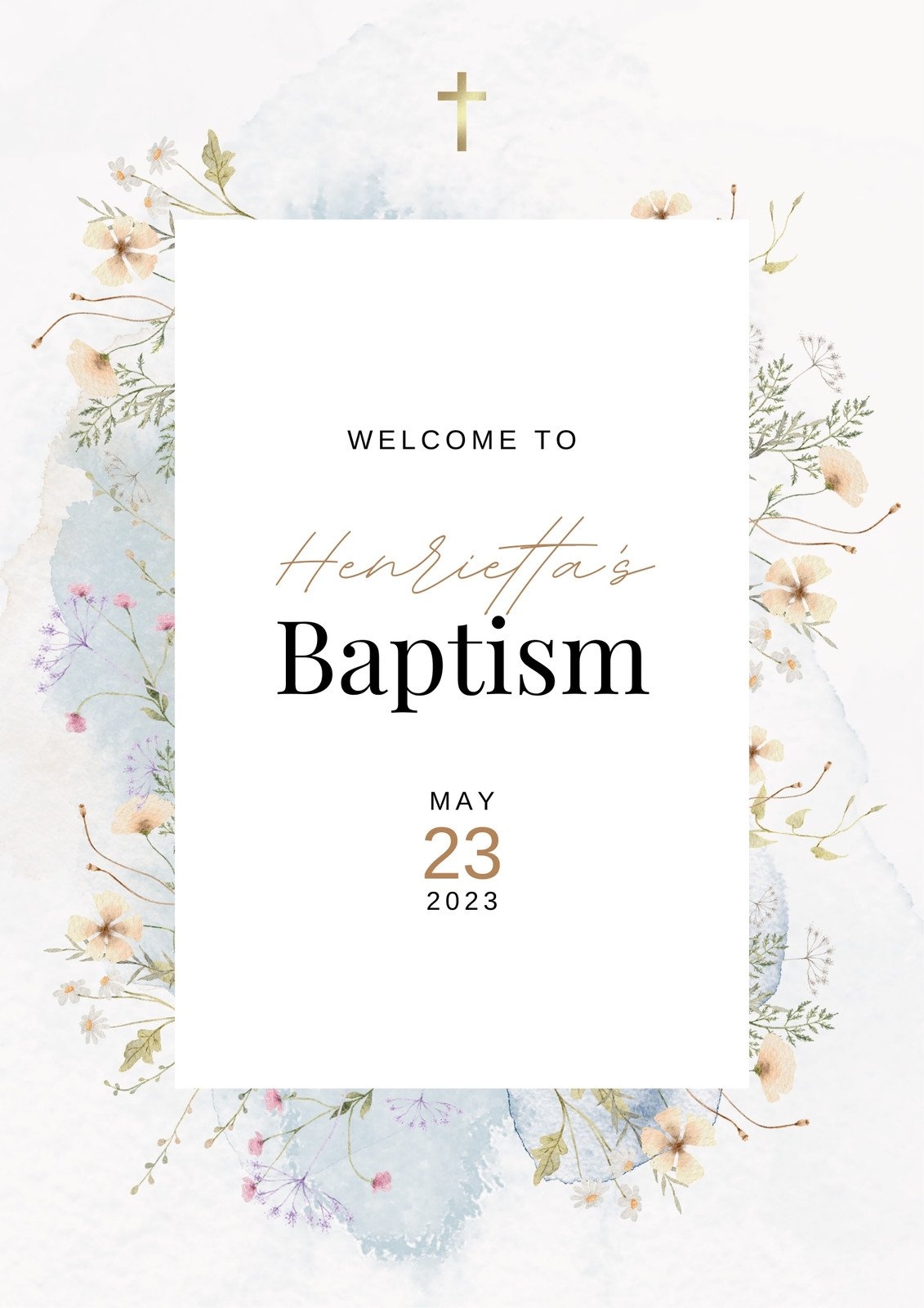 Free Printable Customizable Baptism Card Templates Canva - Free Printable Baptism Greeting Cards