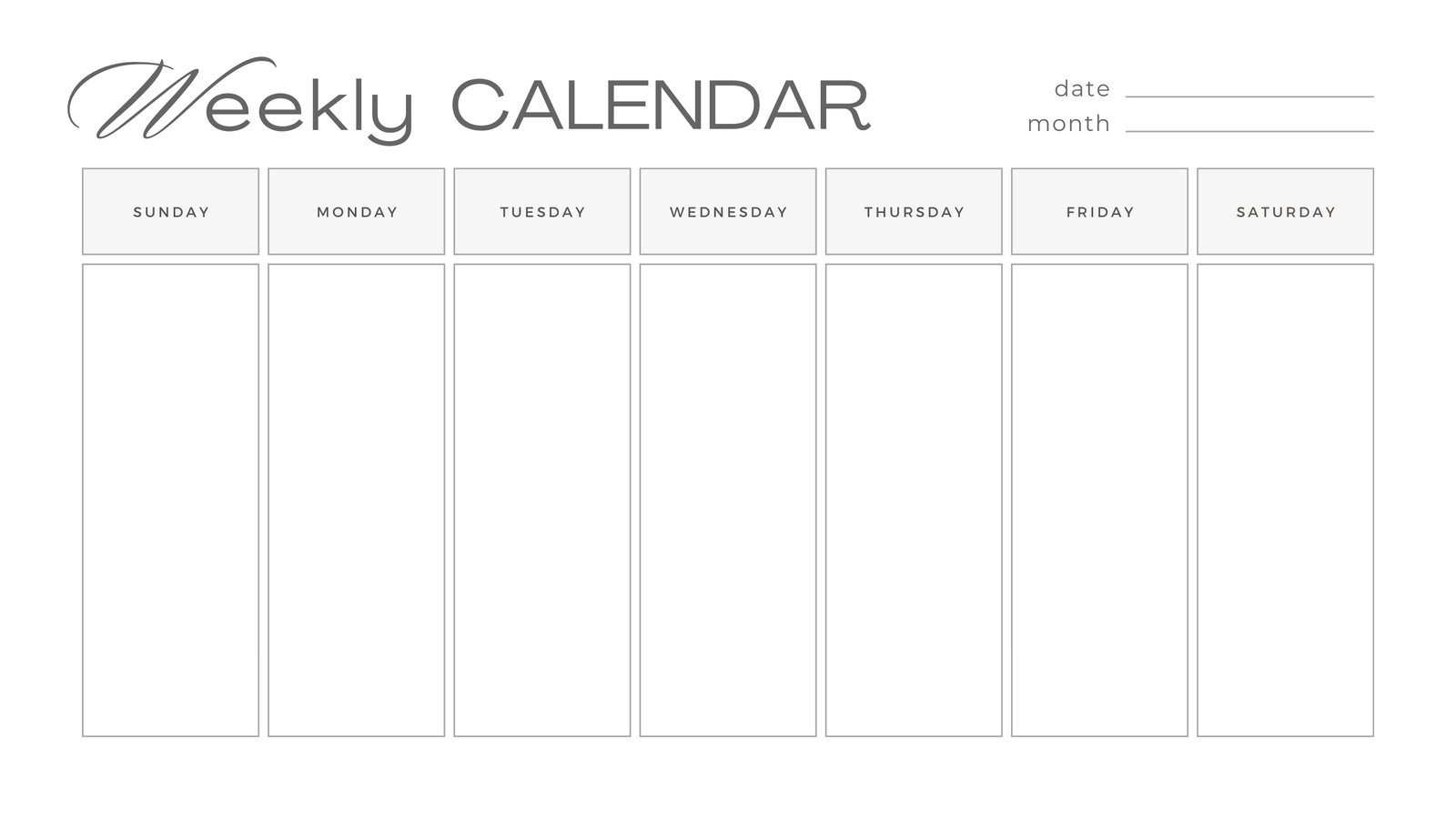 Free Printable Customizable Weekly Calendar Templates Canva - Free Printable Blank Weekly Schedule