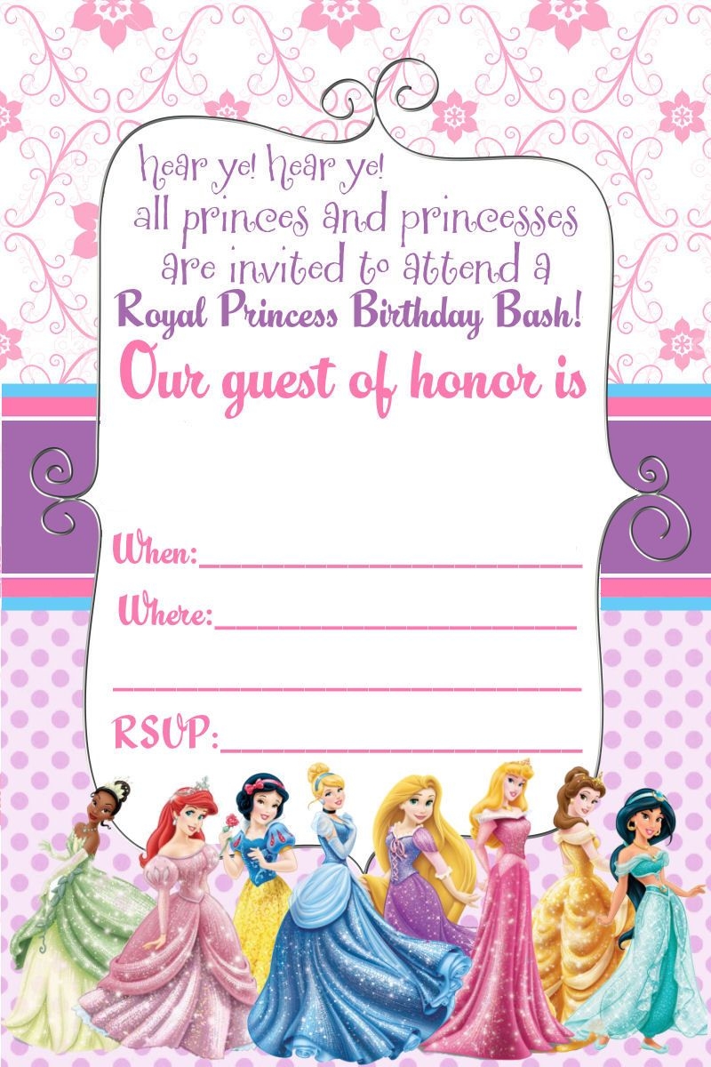 FREE Printable Disney Princess Ticket Invitation Template Drevi Disney Princess Invitations Princess Birthday Party Invitations Princess Birthday Invitations - Disney Princess Birthday Invitations Free Printable