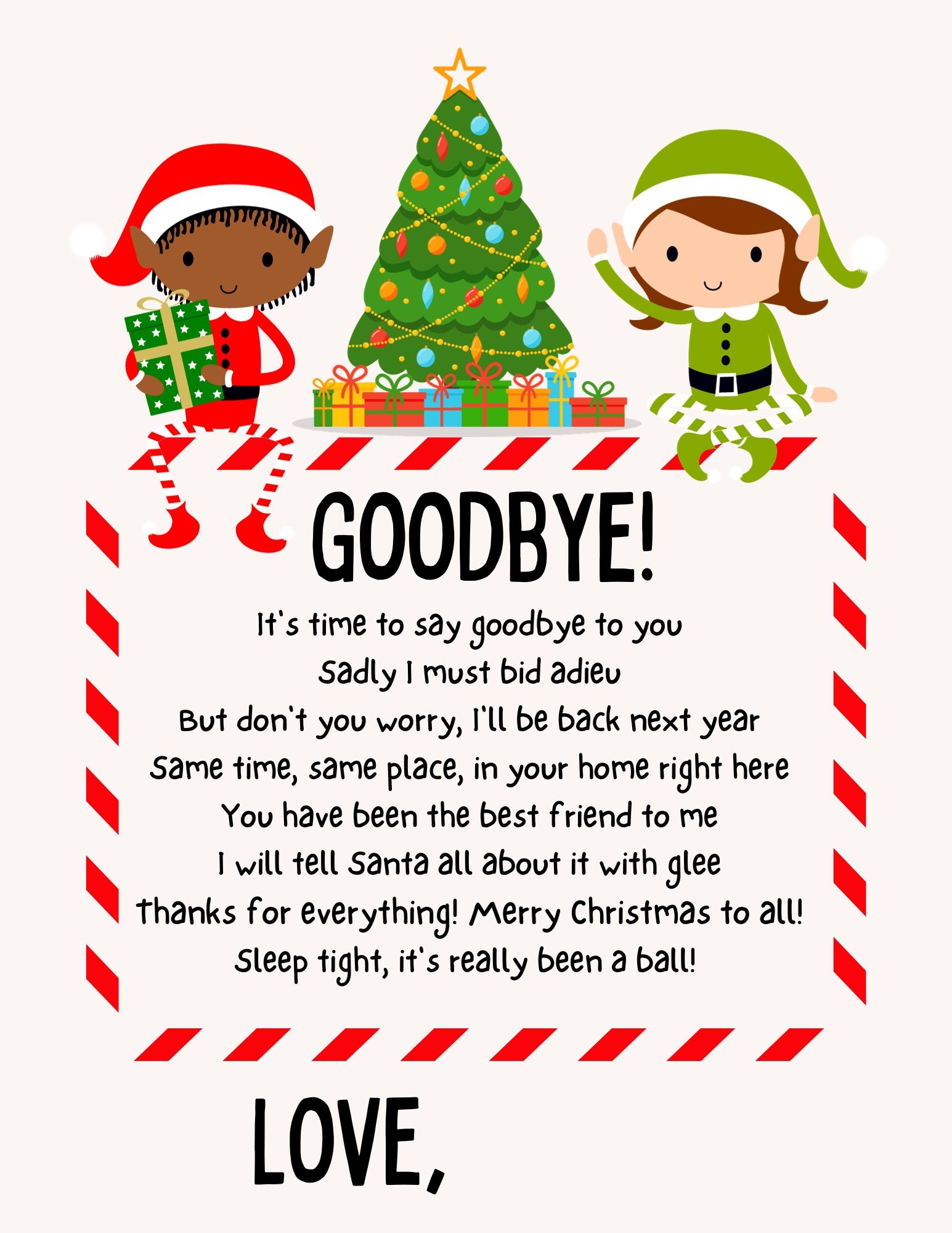 FREE Printable Elf On The Shelf Goodbye Letters 2023 Lola Lambchops - Elf on The Shelf Goodbye Letter Free Printable