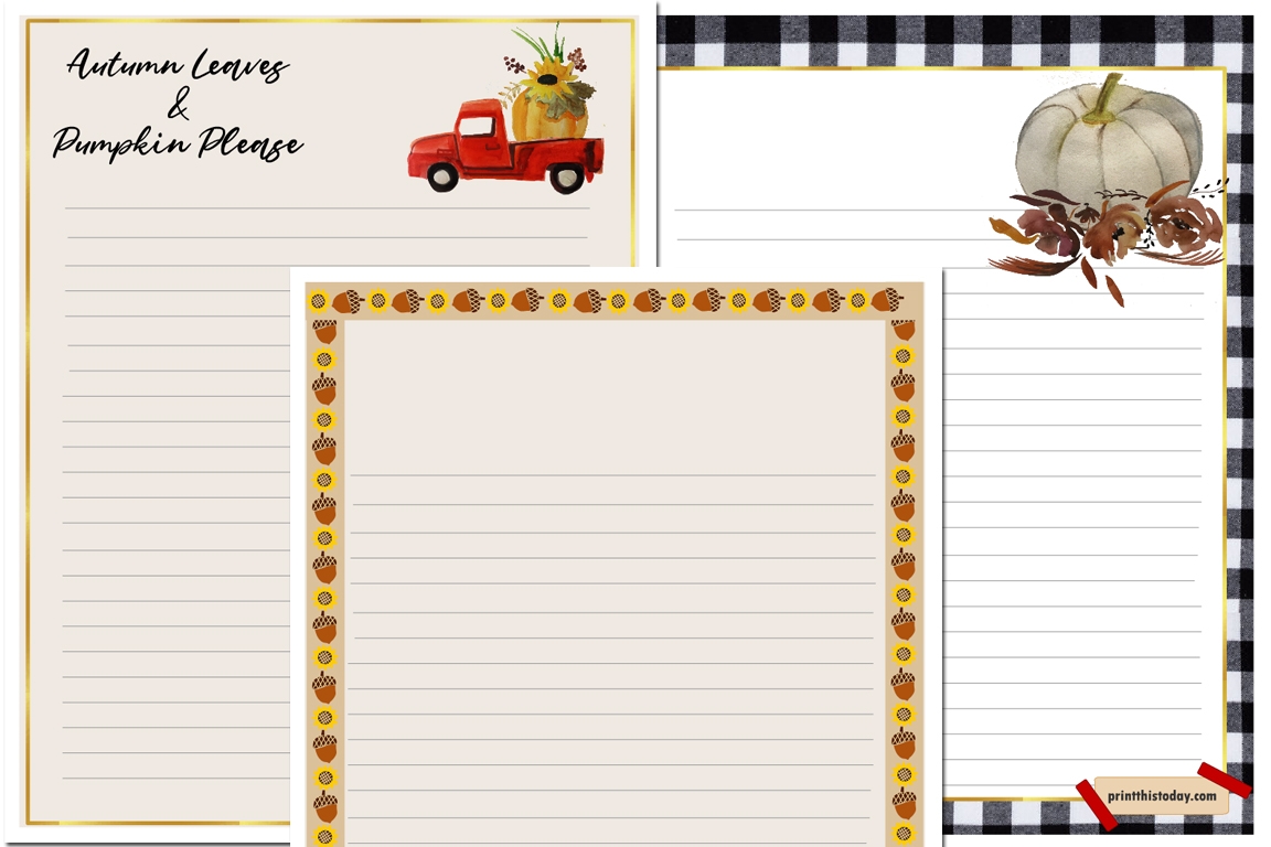 Free Printable Fall Writing Paper Stationery - Free Printable Autumn Paper