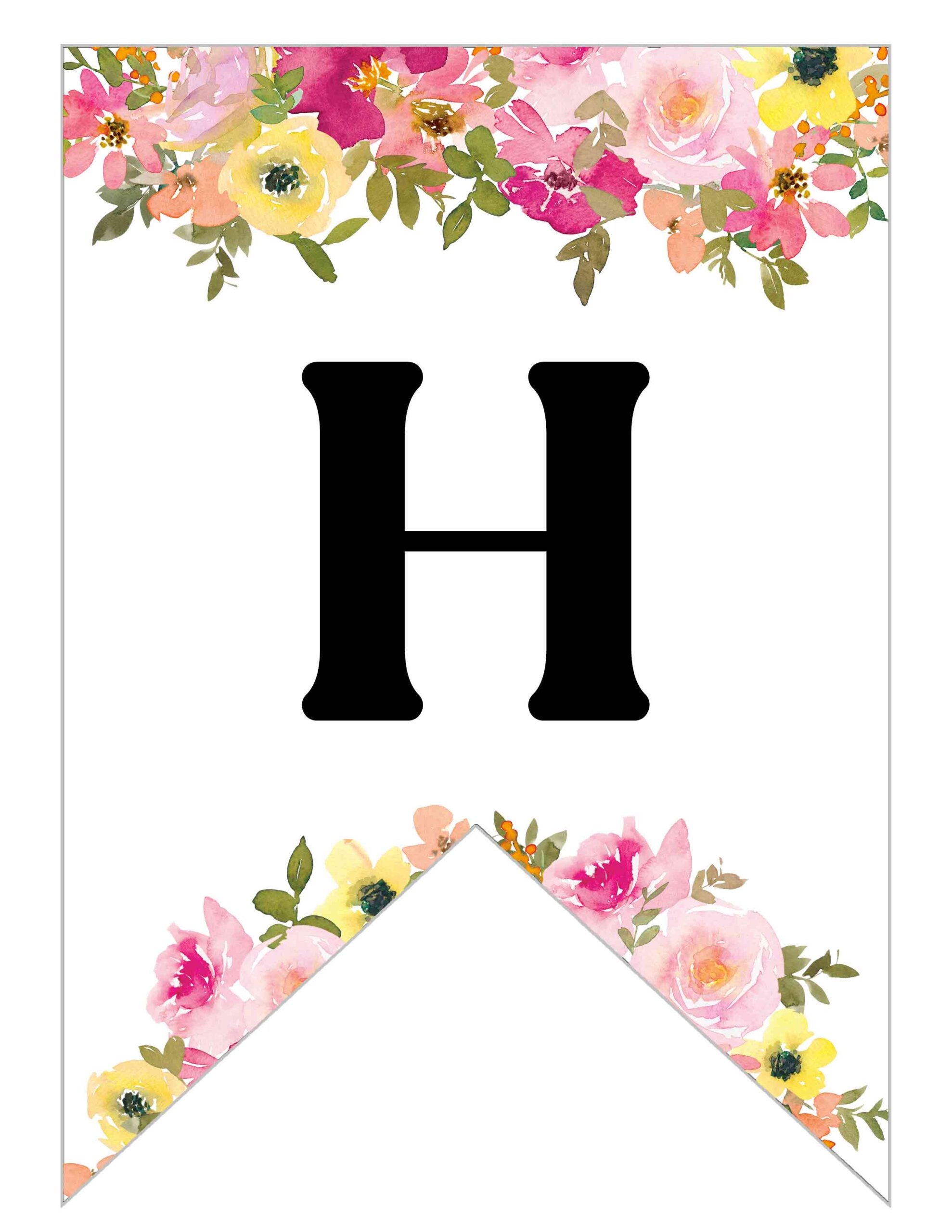 Free Printable Floral Alphabet Banner Letters Lovely Planner - Free Printable Alphabet Letters For Banners