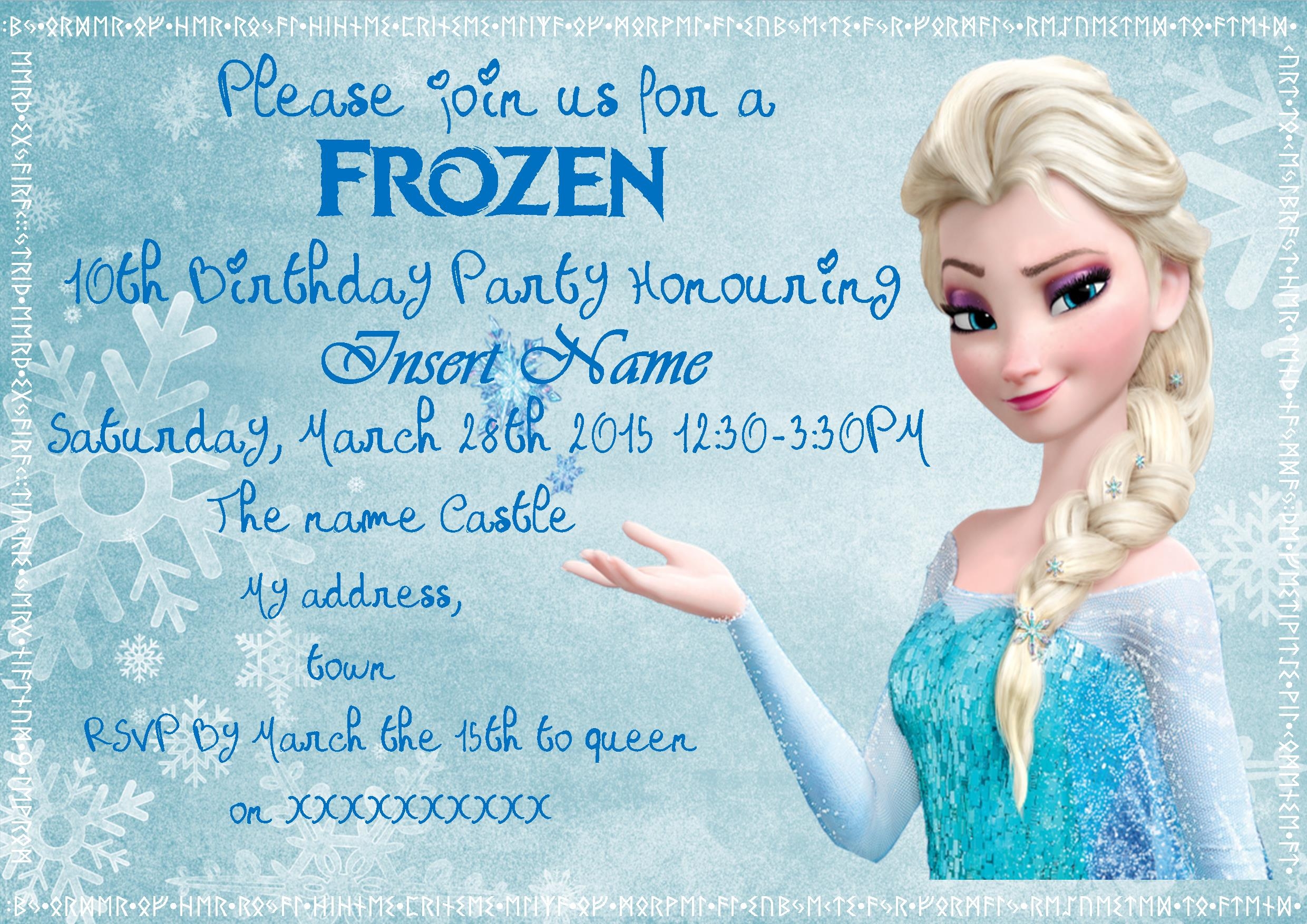 Free Printable Frozen Birthday Invitations - Free Printable Frozen Birthday Invitations