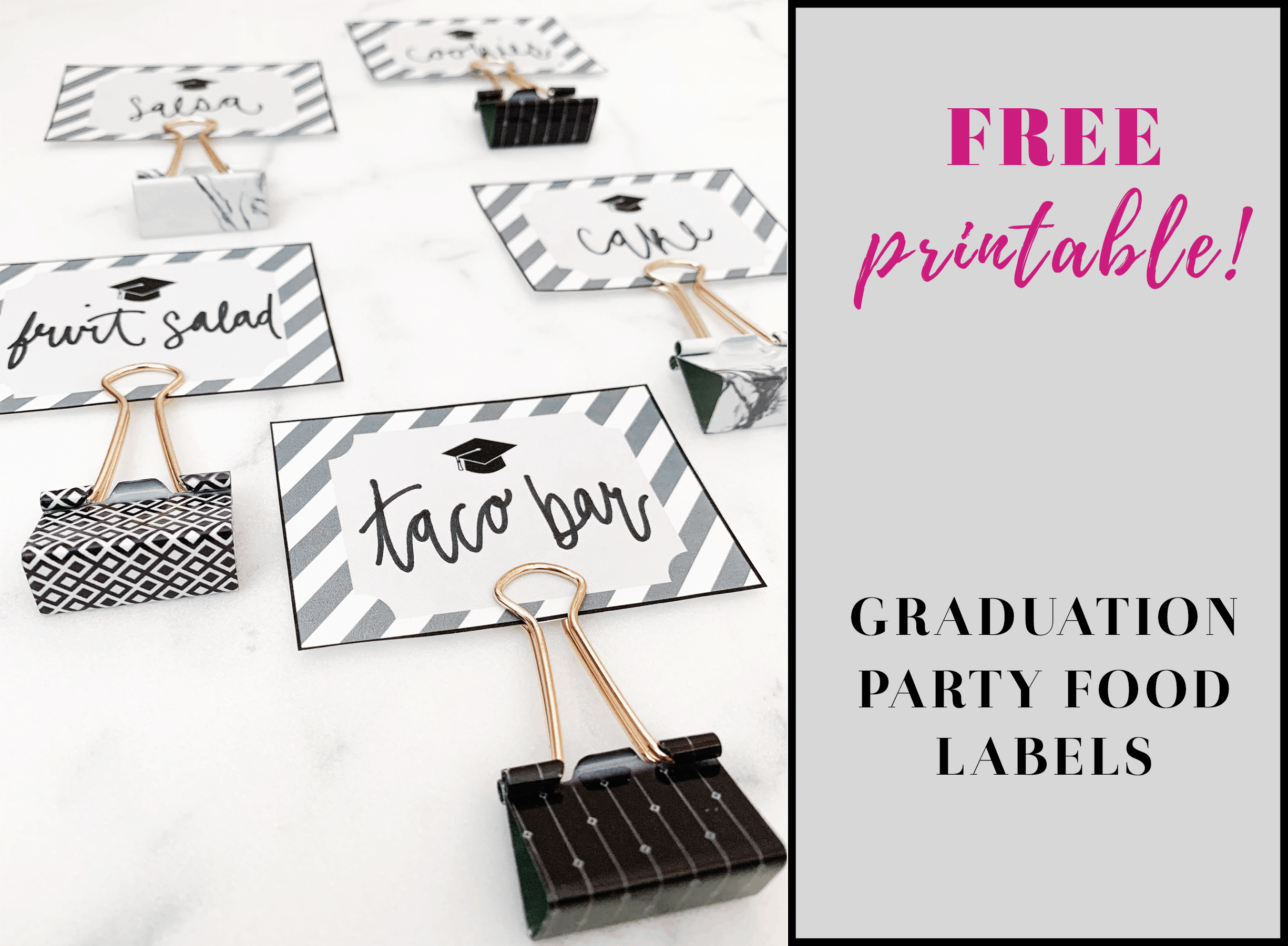 Free Printable Graduation Party Food Labels By Sophia Lee - Free Printable Buffet Food Labels