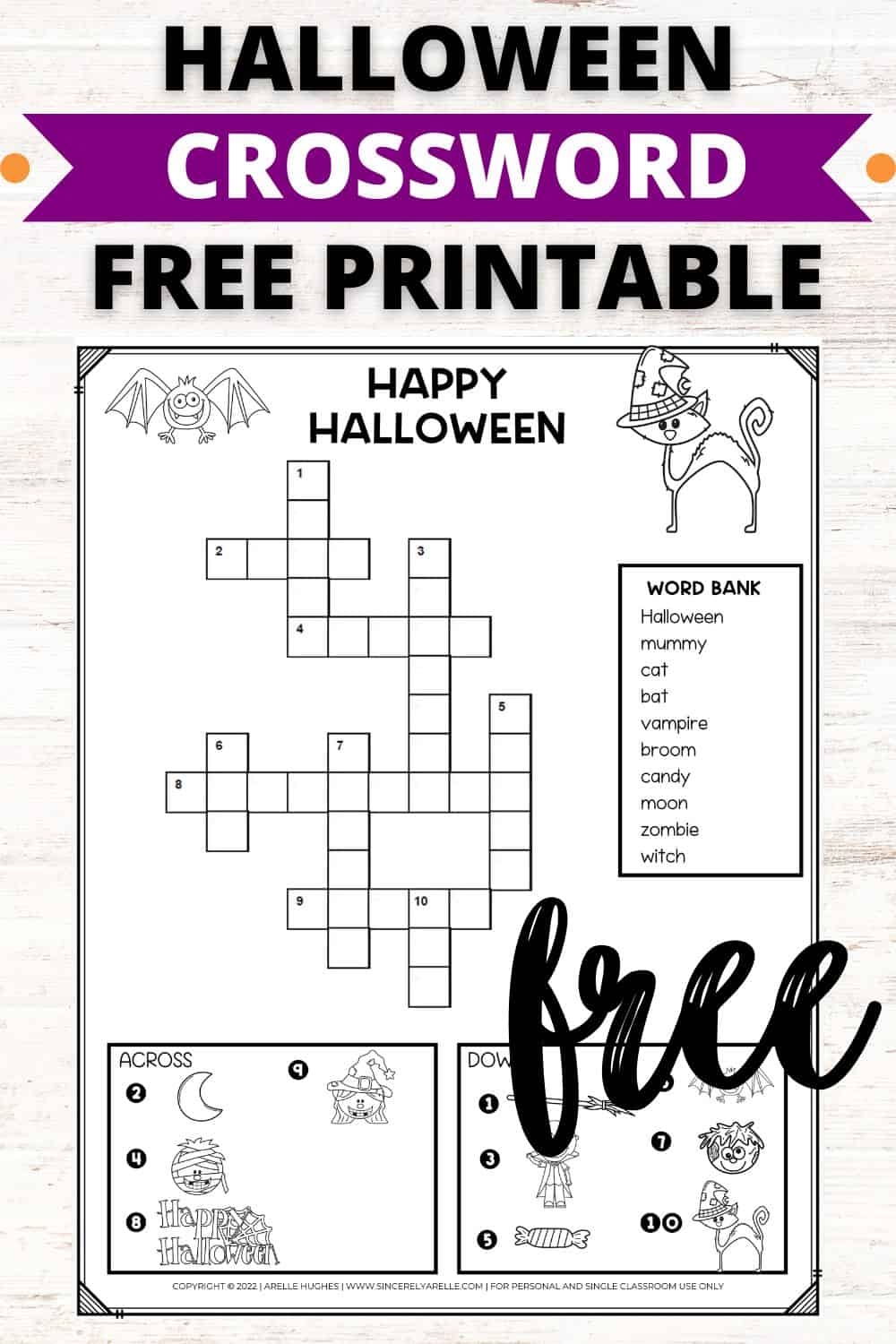 Free Printable Happy Halloween Crossword Puzzle For Kids Smart Cookie Printables - Free Easy Printable Crossword Puzzles For Kids