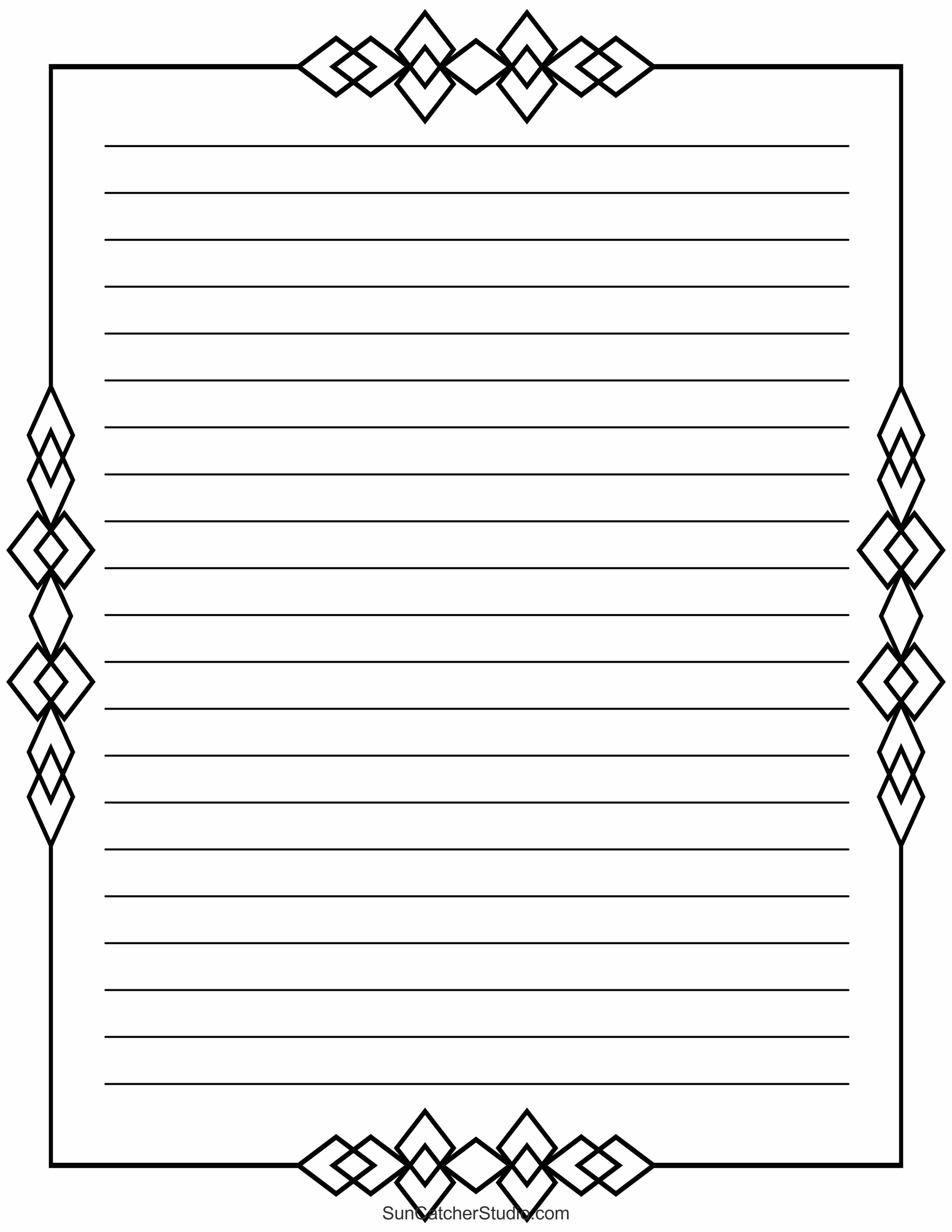 Free Printable Stationery And Lined Letter Writing Paper DIY Projects Patterns Monograms Designs Templates - Free Printable Border Paper