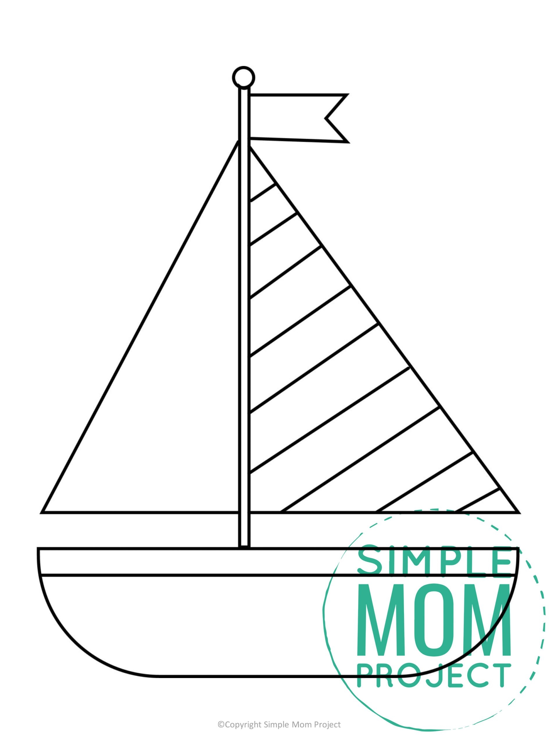 Free Printable Summer Sailboat Template Simple Mom Project - Free Printable Boat Pictures