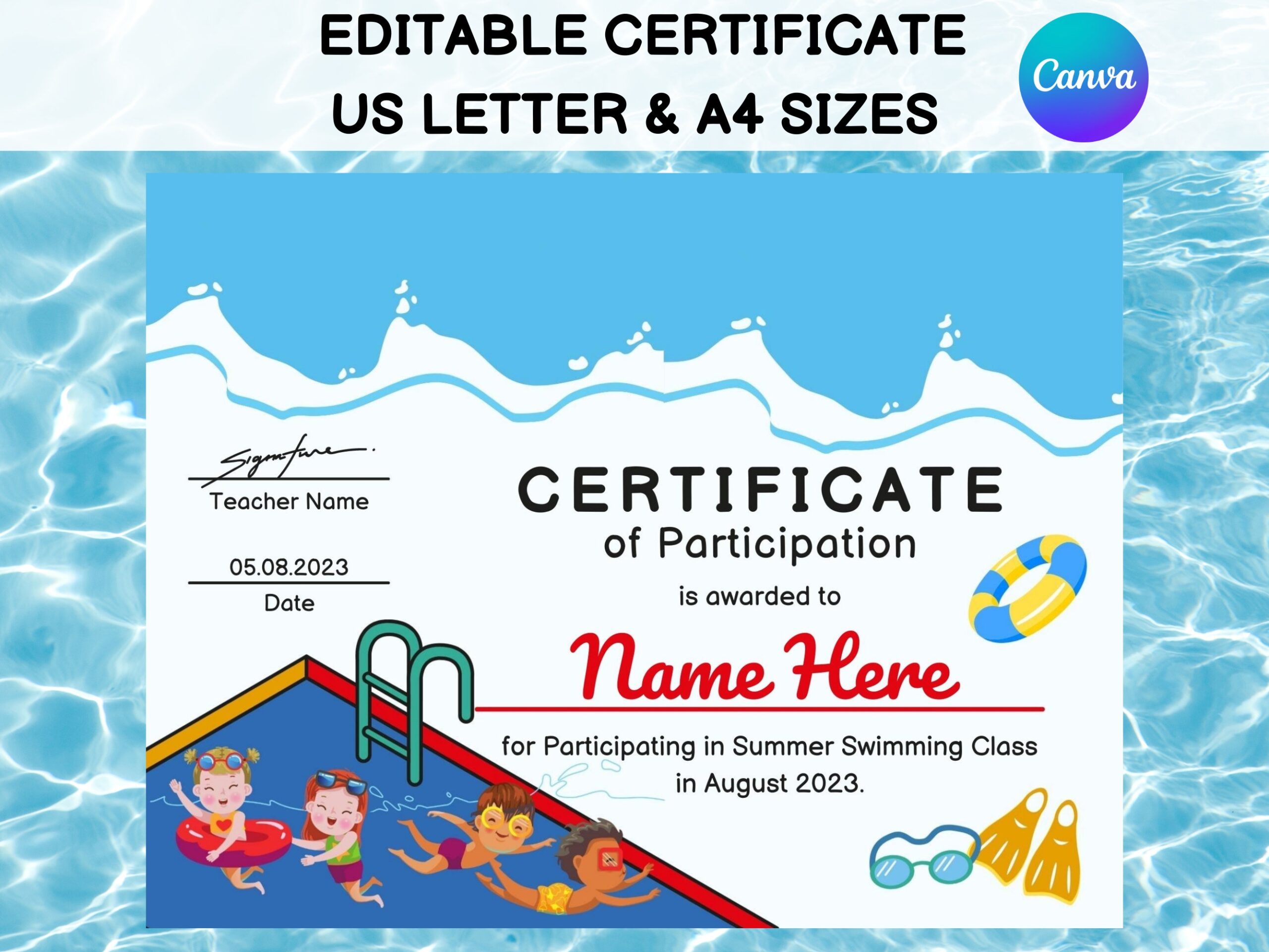 Free Printable Swimming Certificates For Kids - Free Printable Swimming Certificates For Kids