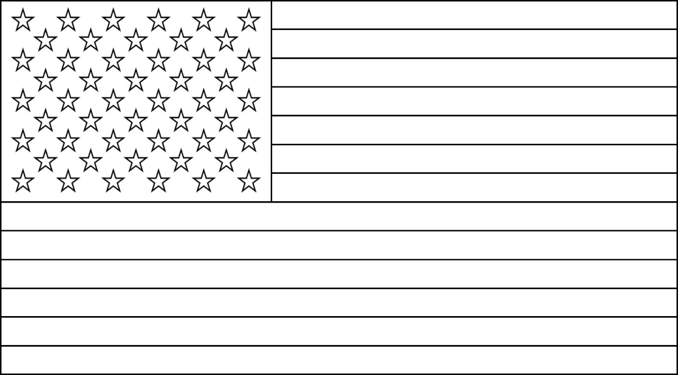 FREE Printable US Flags American Flag Color Book Pages - Free Printable Blank Flag Template