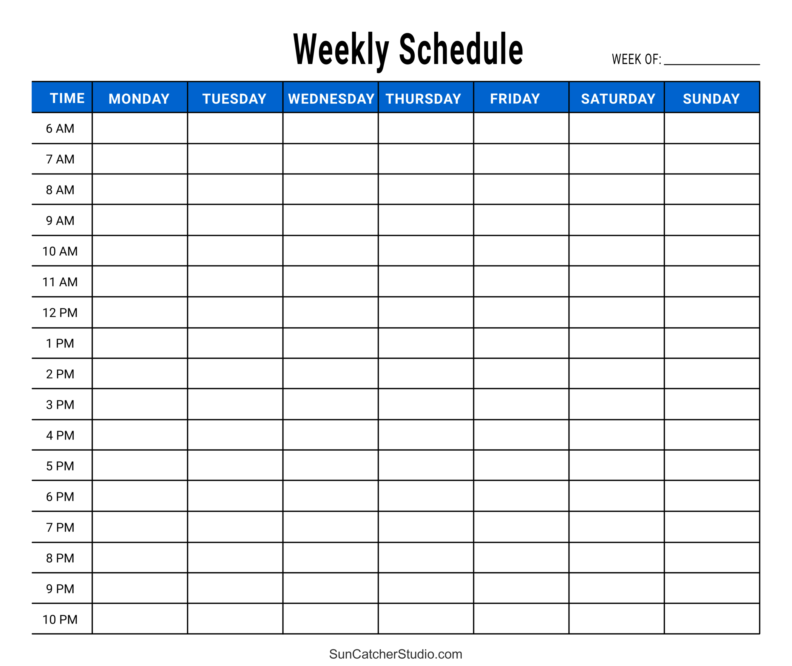 Free Printable Weekly Planner Templates PDF DIY Projects Patterns Monograms Designs Templates - Free Printable Blank Weekly Schedule