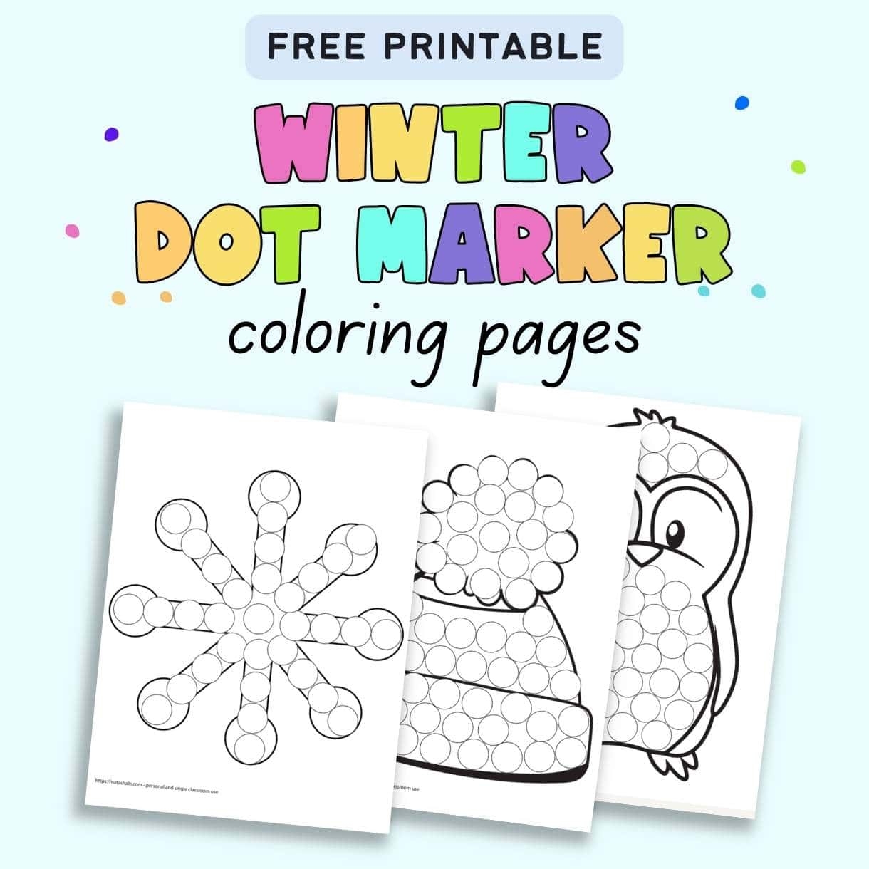 Free Printable Winter Do A Dot Marker Pages The Artisan Life - Do A Dot Art Pages Free Printable
