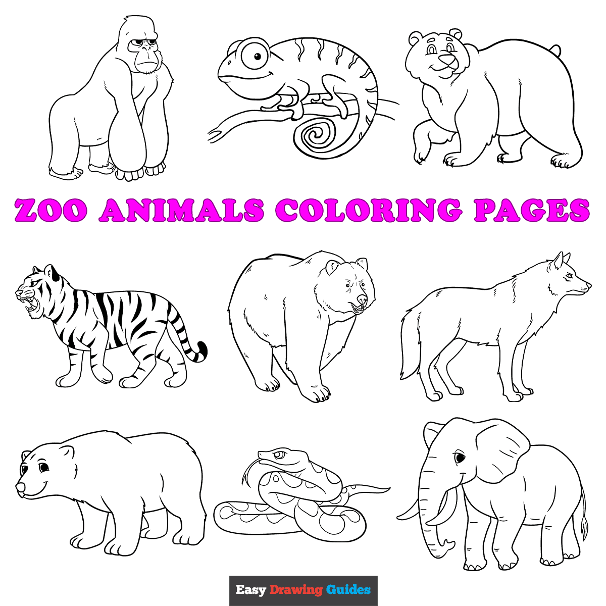Free Printable Zoo Animals Coloring Pages For Kids - Free Printable Animal Coloring Pages